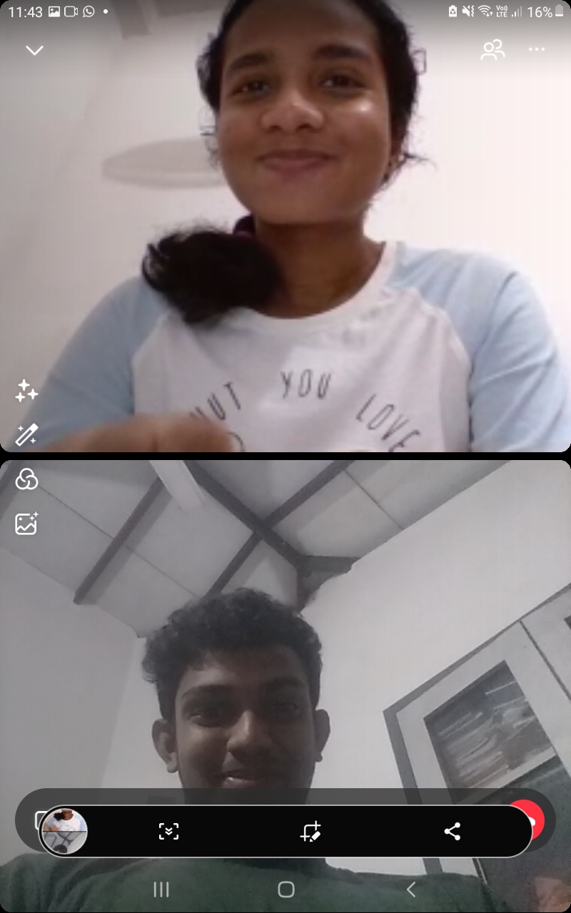 Our first video call together